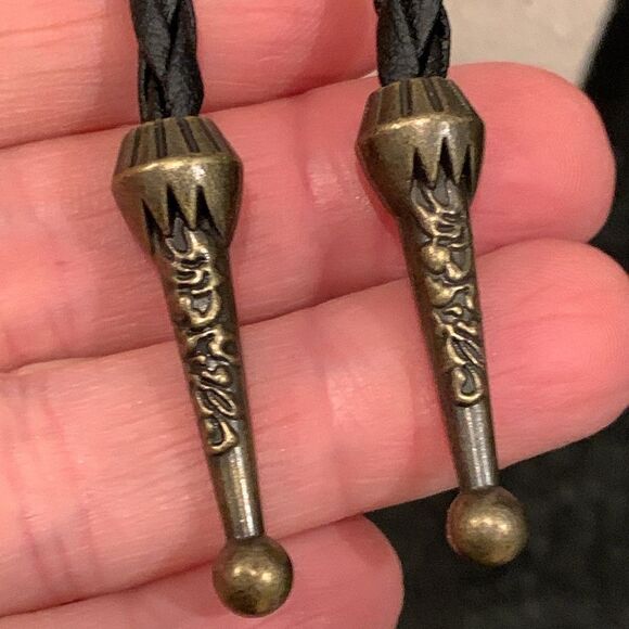 Men’s Western Bolo Necklace in Antique Bronze Tone with Faux Turquoise Stone - Picture 11 of 11